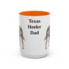 15oz Texas Heeler Dog Dad Mug, Orange, front view