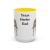 15oz Texas Heeler Dog Dad Mug, Yellow, front view