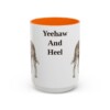 15oz Funny Texas Heeler Mug, Orange, front view