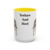 15oz Funny Texas Heeler Mug, Yellow, front view