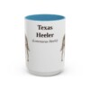 15oz Texas Heeler Latin Mug, Light Blue, front view