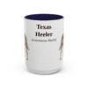 15oz Texas Heeler Latin Mug, Navy, front view