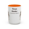 15oz Texas Heeler Latin Mug, Orange, front view