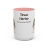 15oz Texas Heeler Latin Mug, Pink, front view