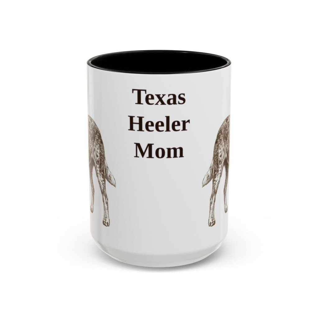 15oz-texas-heeler-mug-mom-black-front 15oz Texas Heeler Dog Mom Mug, Black, front view