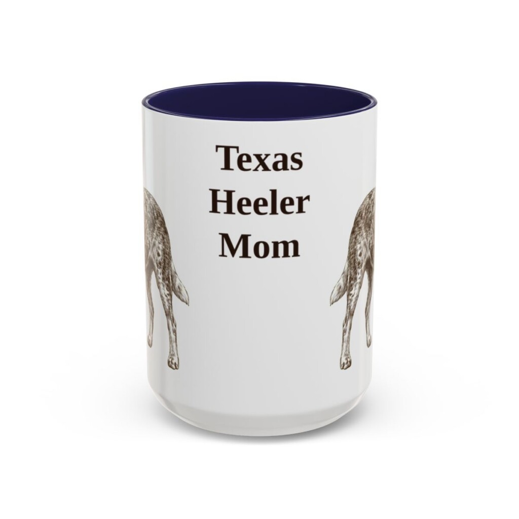 15oz-texas-heeler-mug-mom-navy 15oz Texas Heeler Dog Mom Mug, Navy, front view
