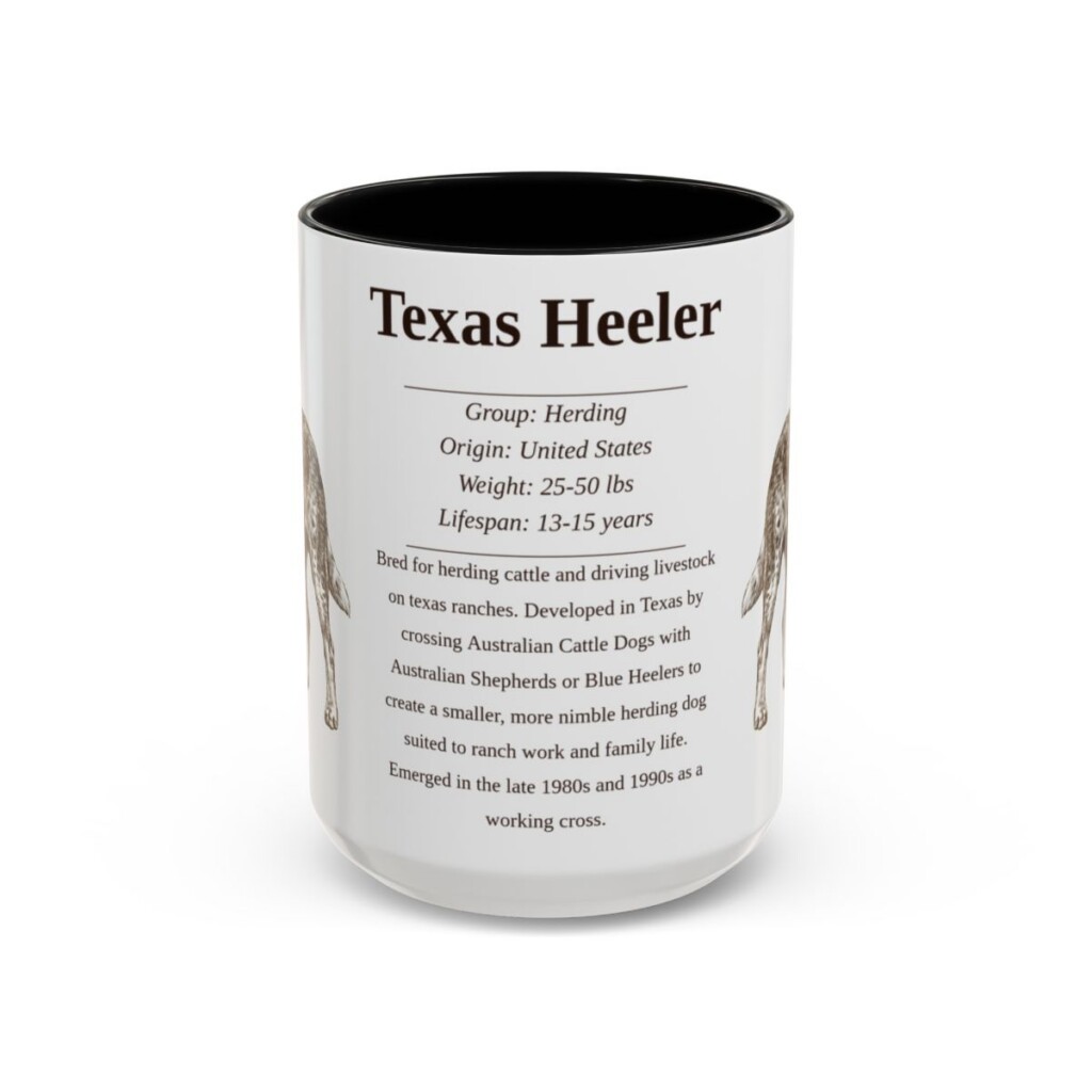 15oz Texas Heeler Mug, Black, front view