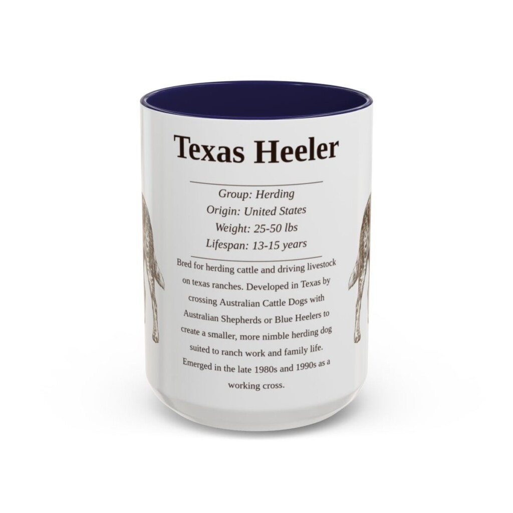15oz Texas Heeler Mug, Navy, front view