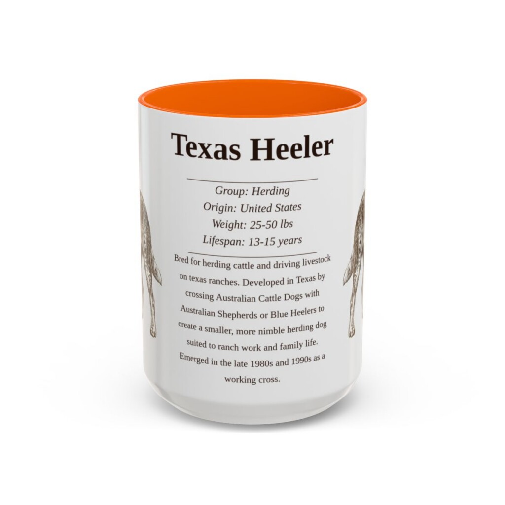 15oz Texas Heeler Mug, Orange, front view