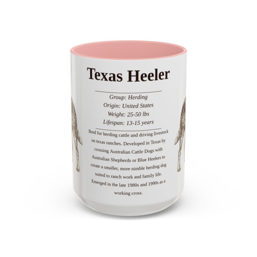 15oz Texas Heeler Mug, Pink, front view