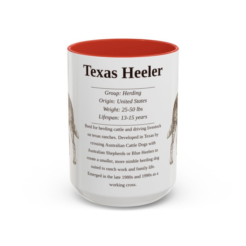 15oz Texas Heeler Mug, Red, front view