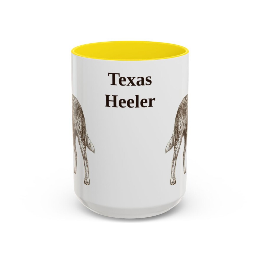 15oz Texas Heeler Mug, Yellow, front view