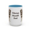 15oz Tibetan Mastiff Dog Dad Mug, Light Blue, front view
