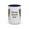 15oz Tibetan Mastiff Dog Dad Mug, Navy, front view