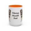 15oz Tibetan Mastiff Dog Dad Mug, Orange, front view