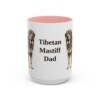 15oz Tibetan Mastiff Dog Dad Mug, Pink, front view