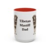 15oz Tibetan Mastiff Dog Dad Mug, Red, front view