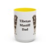 15oz Tibetan Mastiff Dog Dad Mug, Yellow, front view