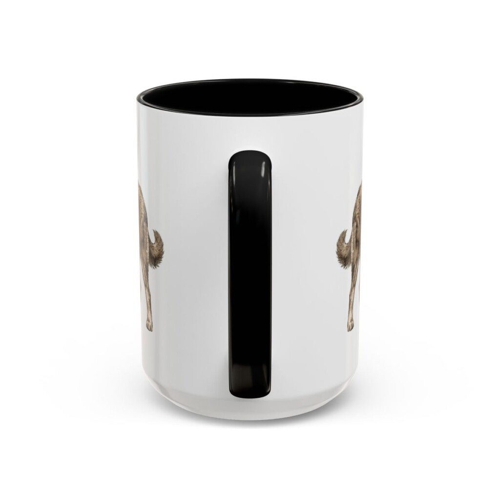 15oz Funny Tibetan Mastiff Mug, Black, back view