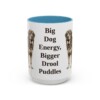 15oz Funny Tibetan Mastiff Mug, Light Blue, front view