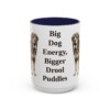 15oz Funny Tibetan Mastiff Mug, Navy, front view