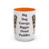 15oz Funny Tibetan Mastiff Mug, Orange, front view