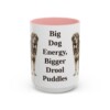 15oz Funny Tibetan Mastiff Mug, Pink, front view