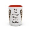 15oz Funny Tibetan Mastiff Mug, Red, front view