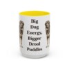 15oz Funny Tibetan Mastiff Mug, Yellow, front view