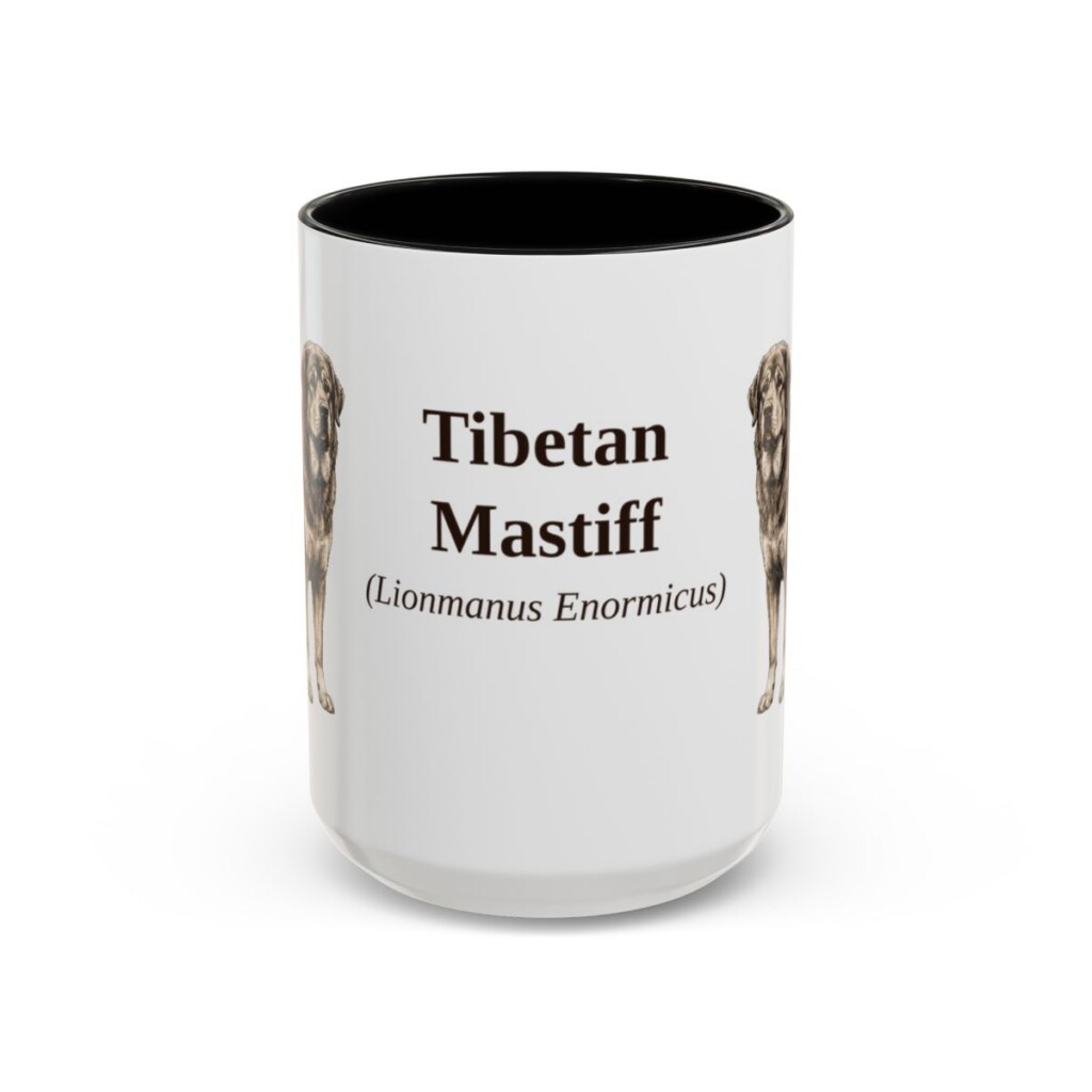 15oz-tibetan-mastiff-mug-latin-black-front 15oz Tibetan Mastiff Latin Mug, Black, front view