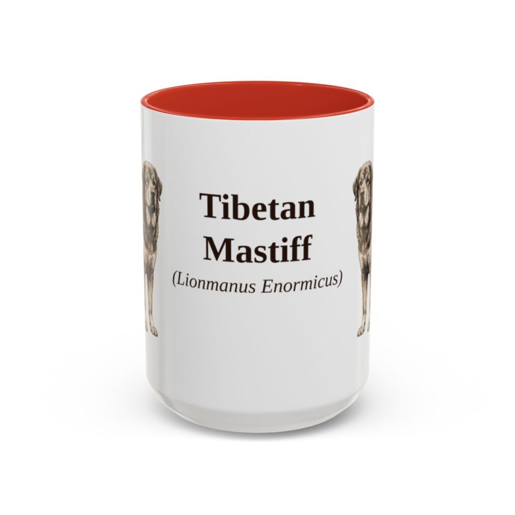 15oz-tibetan-mastiff-mug-latin-red 15oz Tibetan Mastiff Latin Mug, Red, front view