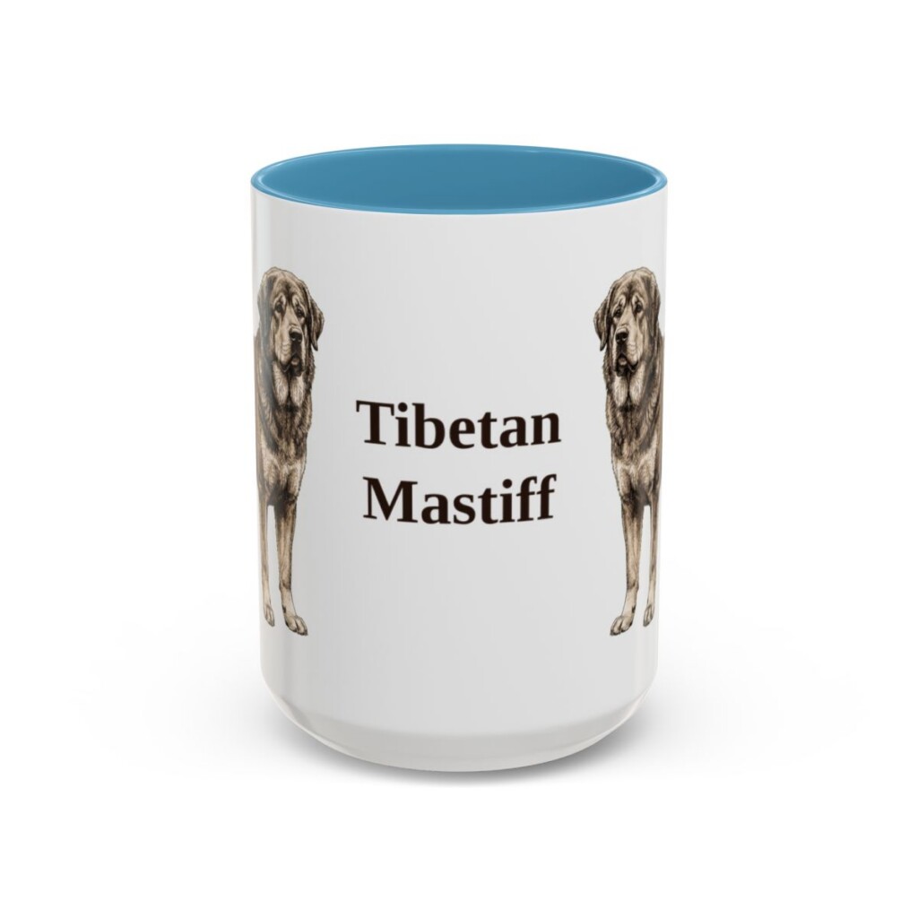 15oz-tibetan-mastiff-mug-light-blue 15oz Tibetan Mastiff Mug, Light Blue, front view