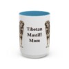 15oz Tibetan Mastiff Dog Mom Mug, Light Blue, front view