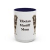 15oz Tibetan Mastiff Dog Mom Mug, Navy, front view