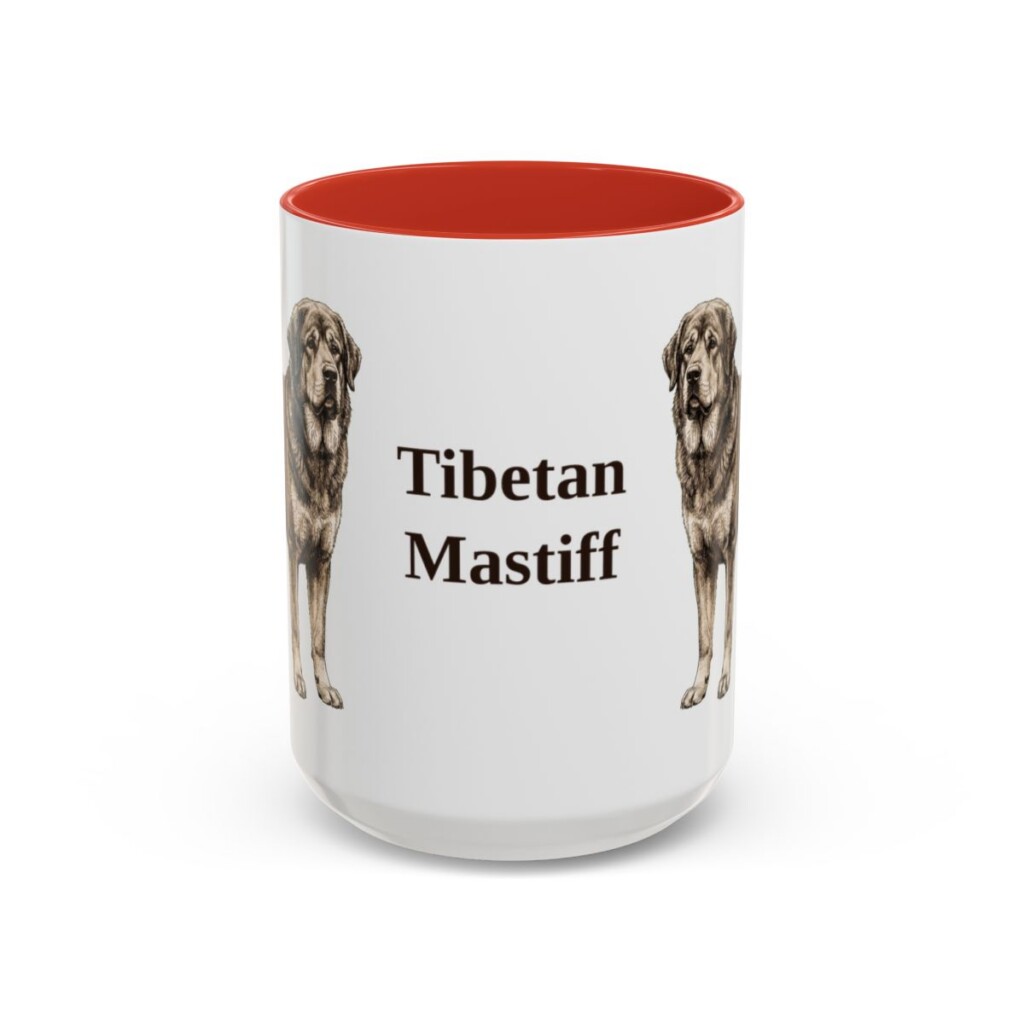 15oz-tibetan-mastiff-mug-red 15oz Tibetan Mastiff Mug, Red, front view