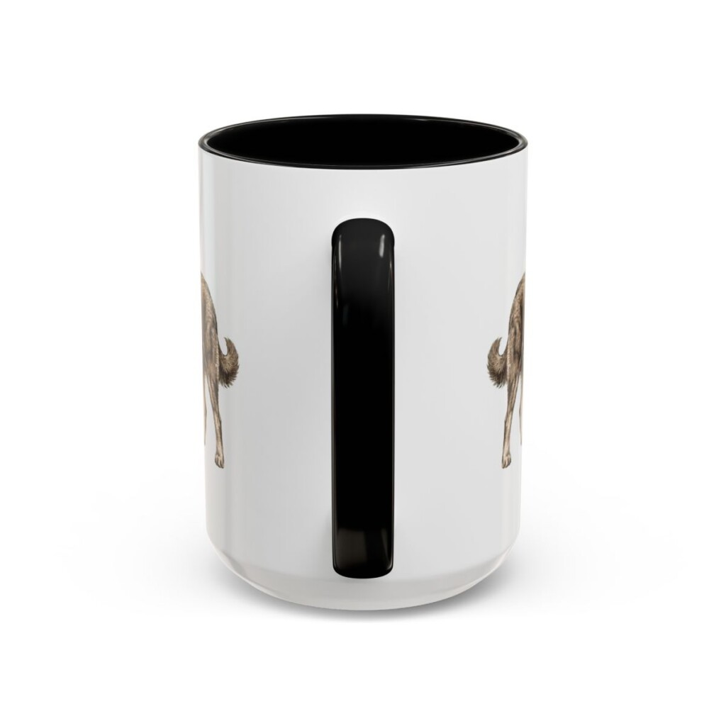 15oz Tibetan Mastiff Mug, Black, back view