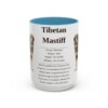 15oz Tibetan Mastiff Mug, Light Blue, front view
