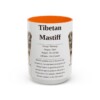 15oz Tibetan Mastiff Mug, Orange, front view