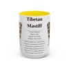 15oz Tibetan Mastiff Mug, Yellow, front view