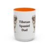 15oz-tibetan-spaniel-mug-dad-orange 15oz Tibetan Spaniel Dog Dad Mug, Orange, front view