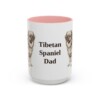 15oz-tibetan-spaniel-mug-dad-pink 15oz Tibetan Spaniel Dog Dad Mug, Pink, front view