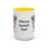 15oz-tibetan-spaniel-mug-dad-yellow 15oz Tibetan Spaniel Dog Dad Mug, Yellow, front view