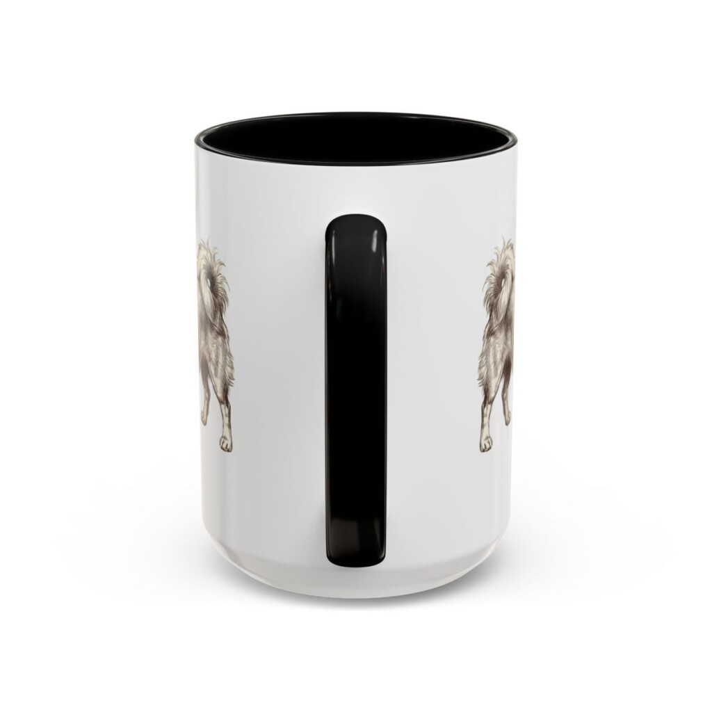15oz Funny Tibetan Spaniel Mug, Black, back view