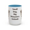 15oz Funny Tibetan Spaniel Mug, Light Blue, front view