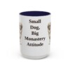 15oz Funny Tibetan Spaniel Mug, Navy, front view
