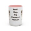 15oz Funny Tibetan Spaniel Mug, Pink, front view