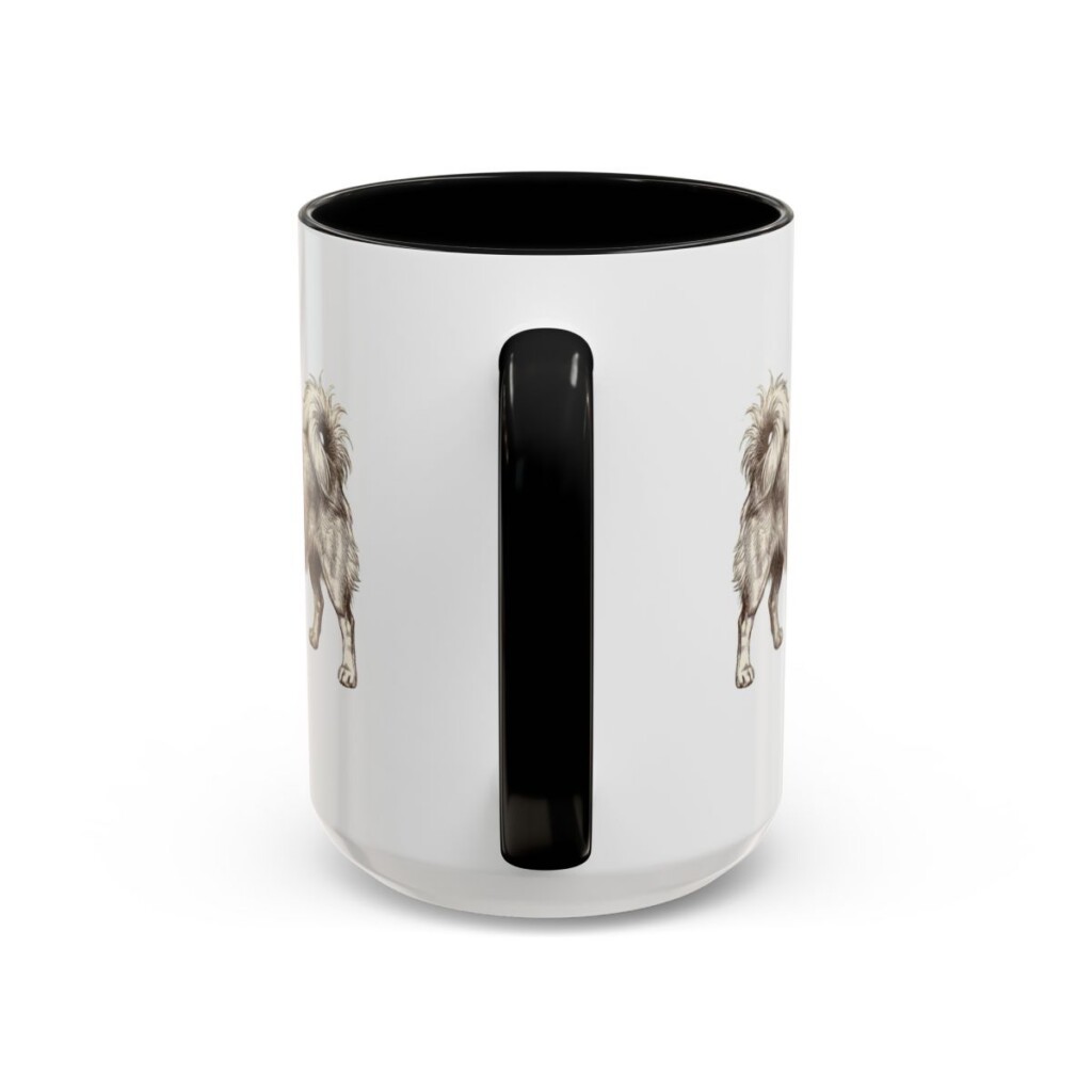 15oz Tibetan Spaniel Latin Mug, Black, back view
