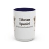 15oz Tibetan Spaniel Latin Mug, Navy, front view