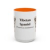 15oz Tibetan Spaniel Latin Mug, Orange, front view