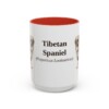 15oz Tibetan Spaniel Latin Mug, Red, front view